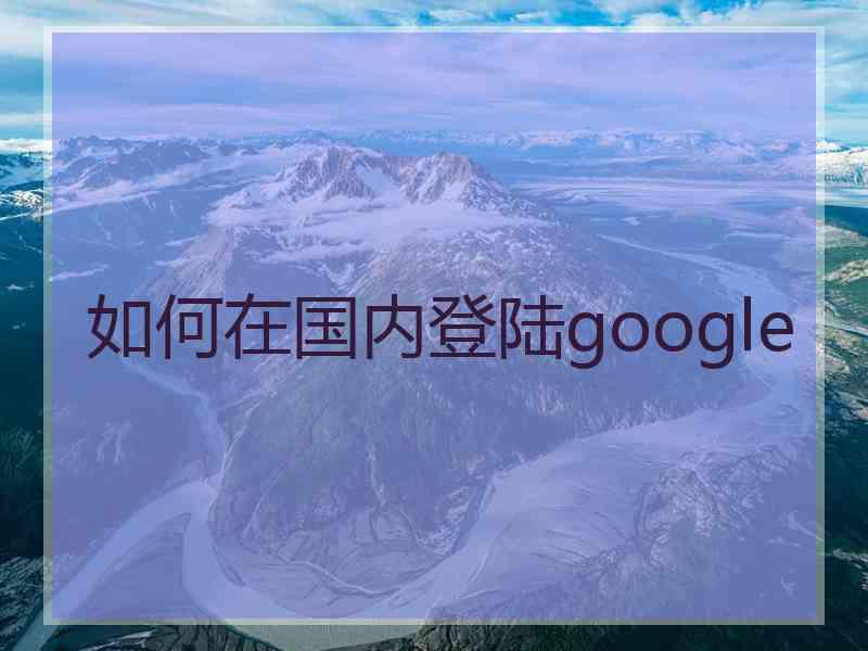 如何在国内登陆google