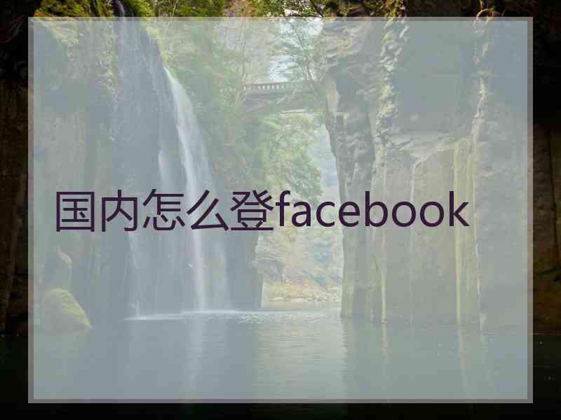 国内怎么登facebook