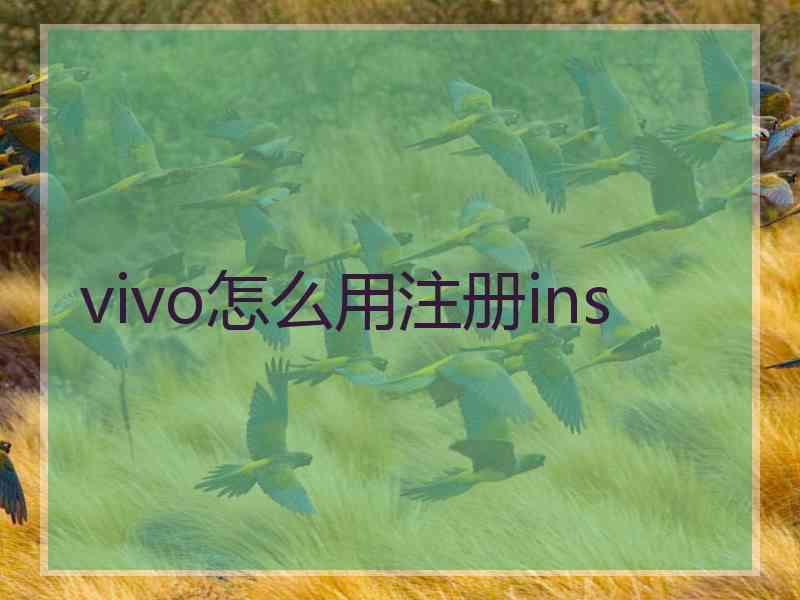 vivo怎么用注册ins