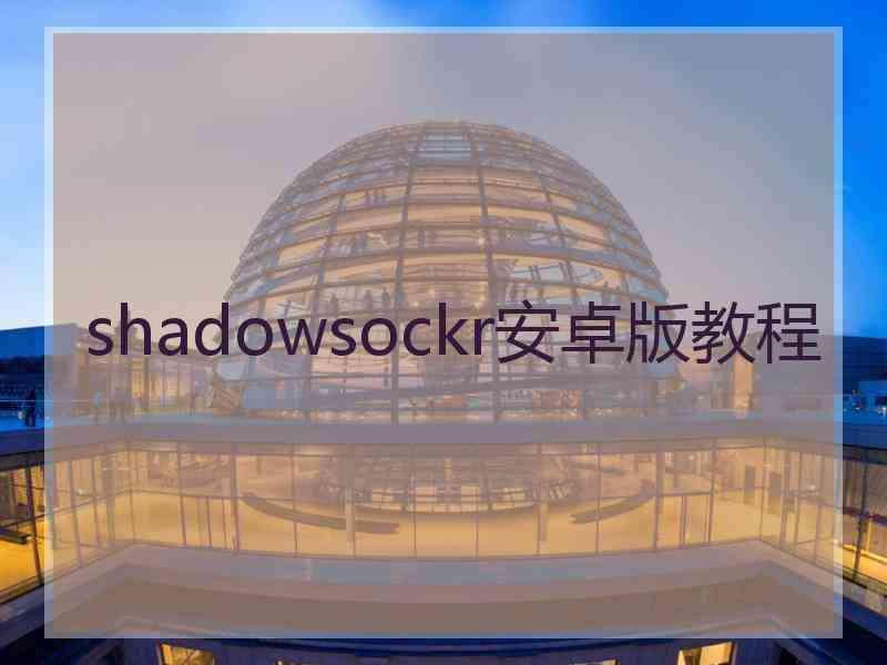 shadowsockr安卓版教程