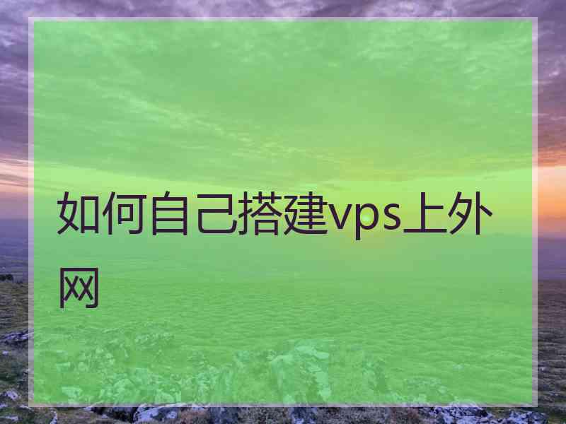 如何自己搭建vps上外网