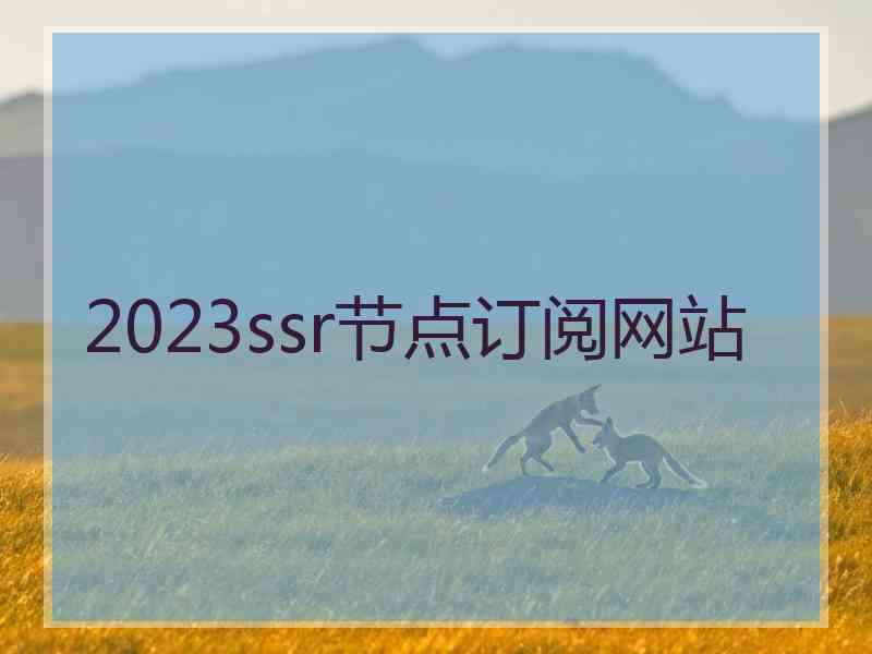 2023ssr节点订阅网站