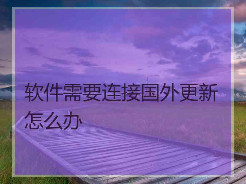 软件需要连接国外更新怎么办