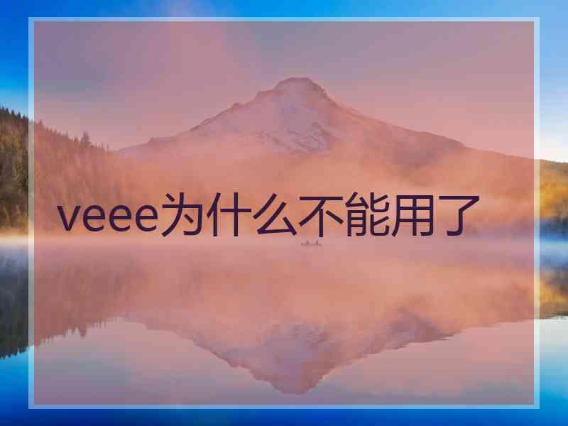 veee为什么不能用了