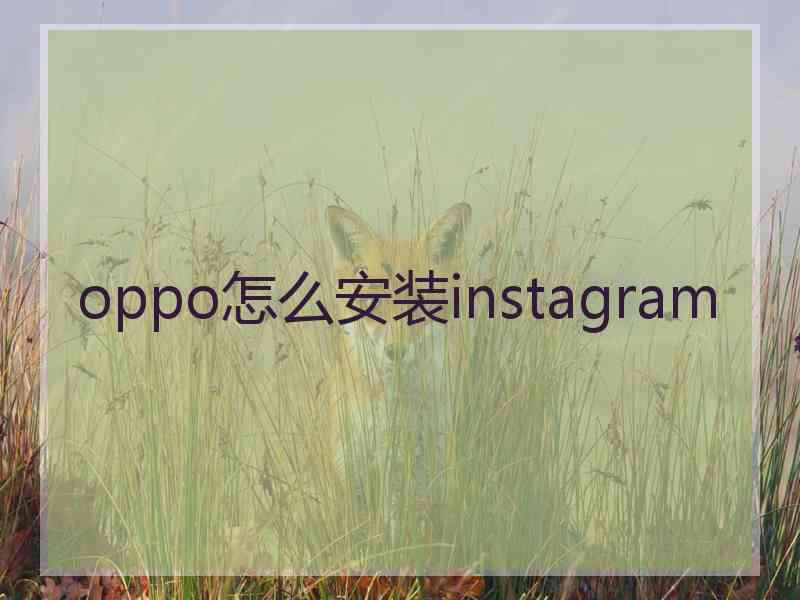 oppo怎么安装instagram