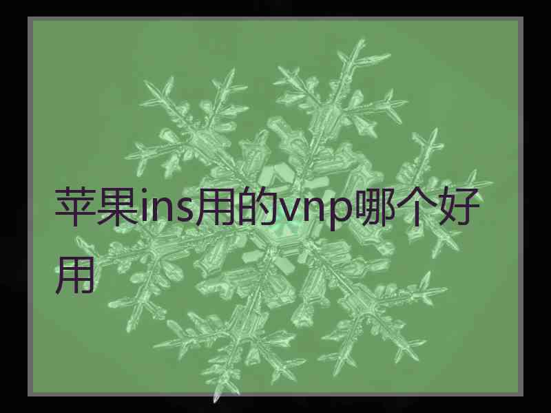 苹果ins用的vnp哪个好用