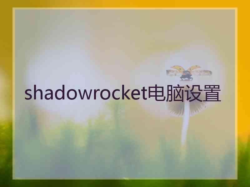 shadowrocket电脑设置