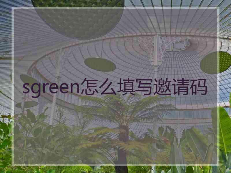 sgreen怎么填写邀请码