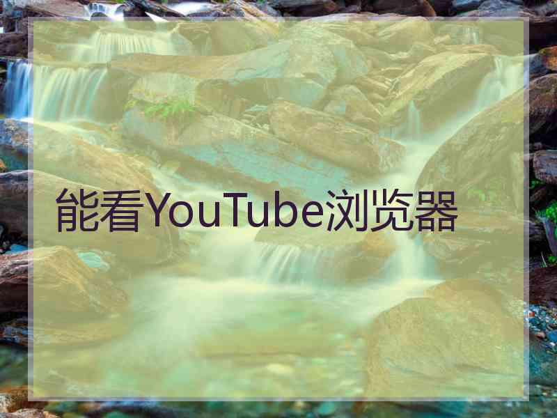 能看YouTube浏览器