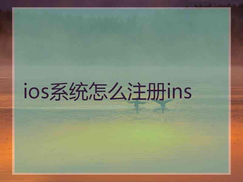 ios系统怎么注册ins